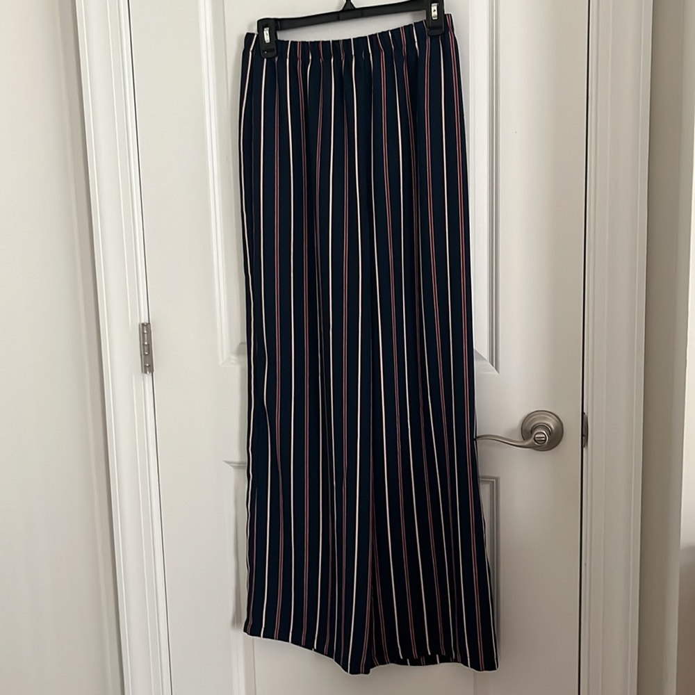 Live to be Spoiled Red, White, and Blue Striped Wide Leg Pants 🌟 - Picture 3 of 9